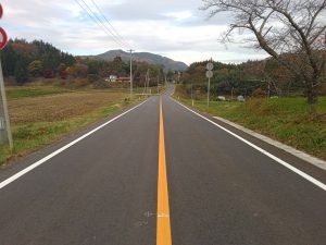 一般県道前沢東山線紙生里地区道路舗装補修工事（完成）